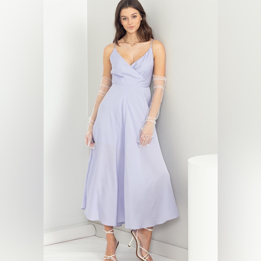 Midi Lavender Mid Length Special Occasion Dress Size Large New with tags